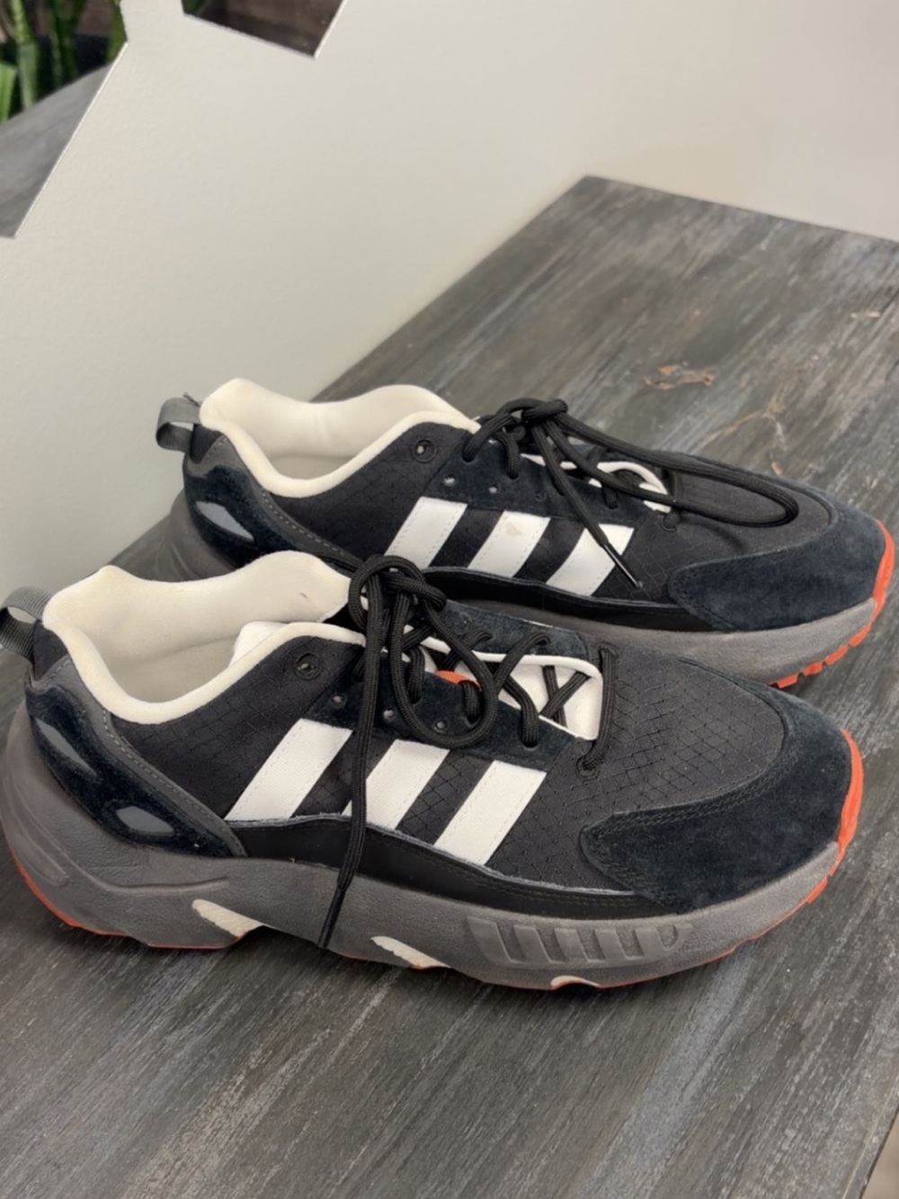 adidas Black, White and Orange Women's Athletic Sneakers